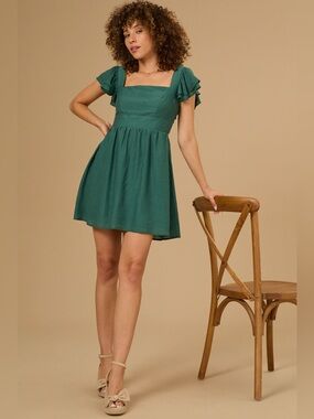 Altar’d State Hunter Flutter Sleeve Dress NWT